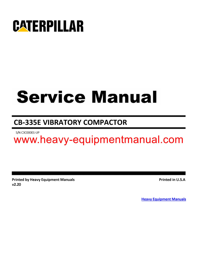 DOWNLOAD CATERPILLAR CB-335E VIBRATORY COMPACTOR SERVICE REPAIR MANUAL C3C