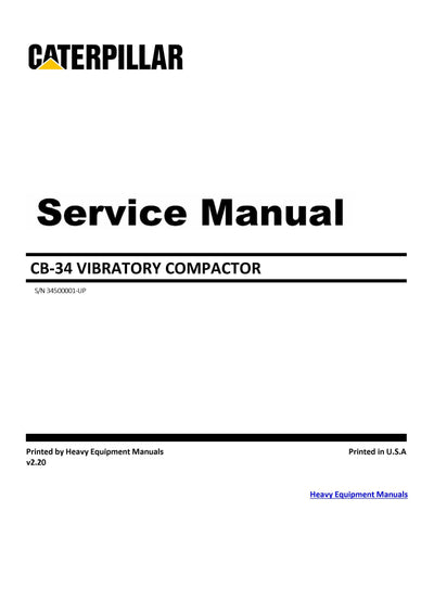 Download Caterpillar CB-34 VIBRATORY COMPACTOR Service Repair Manual 345
