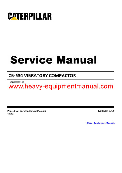 DOWNLOAD CATERPILLAR CB-534 VIBRATORY COMPACTOR SERVICE REPAIR MANUAL 2EG
