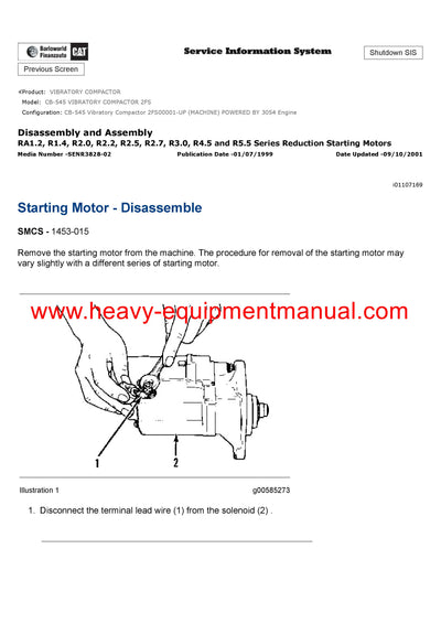 Download Caterpillar CB-545 VIBRATORY COMPACTOR Service Repair Manual 2FS
