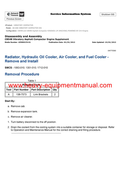 Download Caterpillar CB-54B VIBRATORY COMPACTOR Service Repair Manual RJN