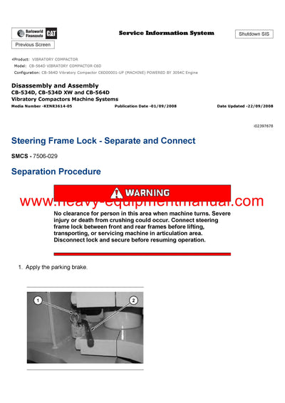 Download Caterpillar CB-564D VIBRATORY COMPACTOR Service Repair Manual C6D