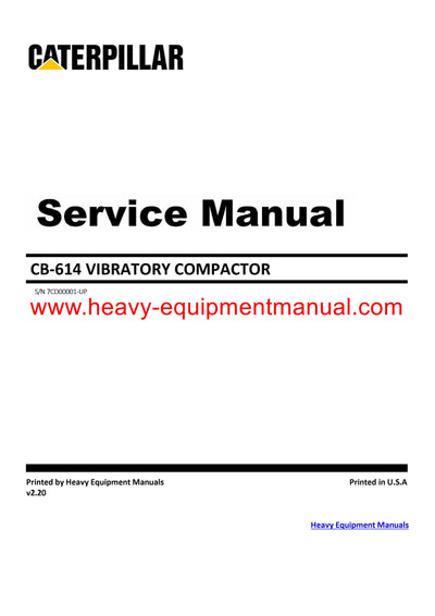 Download Caterpillar CB-614 VIBRATORY COMPACTOR Service Repair Manual 7CD