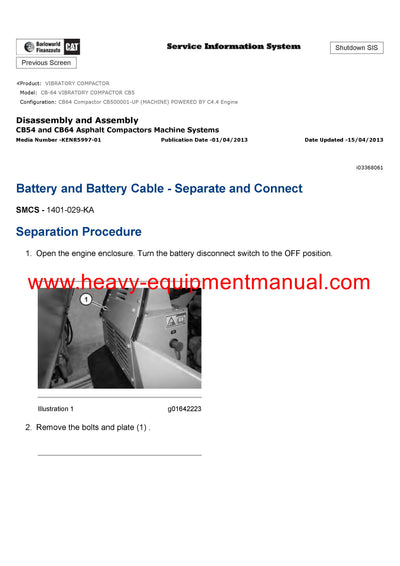 Download Caterpillar CB-64 VIBRATORY COMPACTOR Service Repair Manual CB5