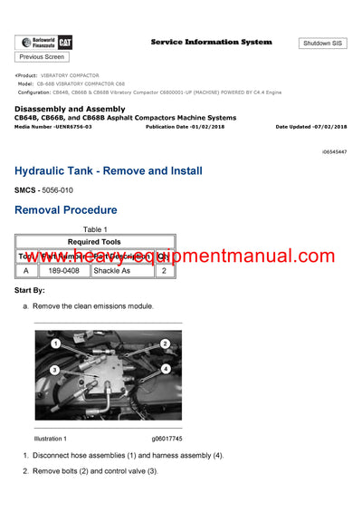 DOWNLOAD CATERPILLAR CB-68B VIBRATORY COMPACTOR SERVICE REPAIR MANUAL C68