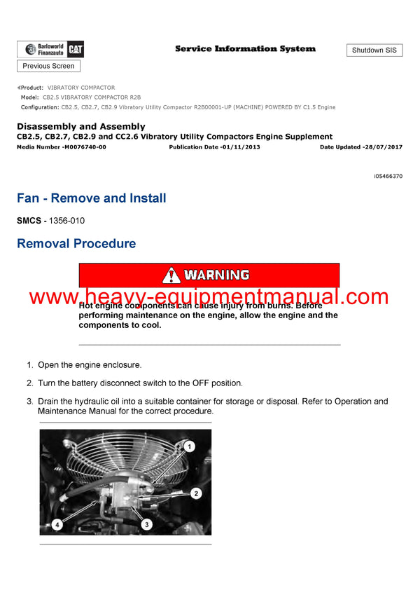 DOWNLOAD CATERPILLAR CB2.5 VIBRATORY COMPACTOR SERVICE REPAIR MANUAL R2B