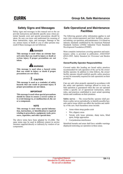 Clark CBX TRX FBX (SM-724) Tow Tractor Service Repair Manual - PDF Download