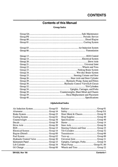 Clark CDP 100-164 (SM-622) Forklift Service Repair Manual - PDF Download