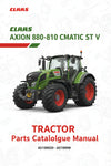 CLAAS AXION 880-810 CMATIC ST V TRACTOR Parts Catalogue Manual A5100020-A5109999)