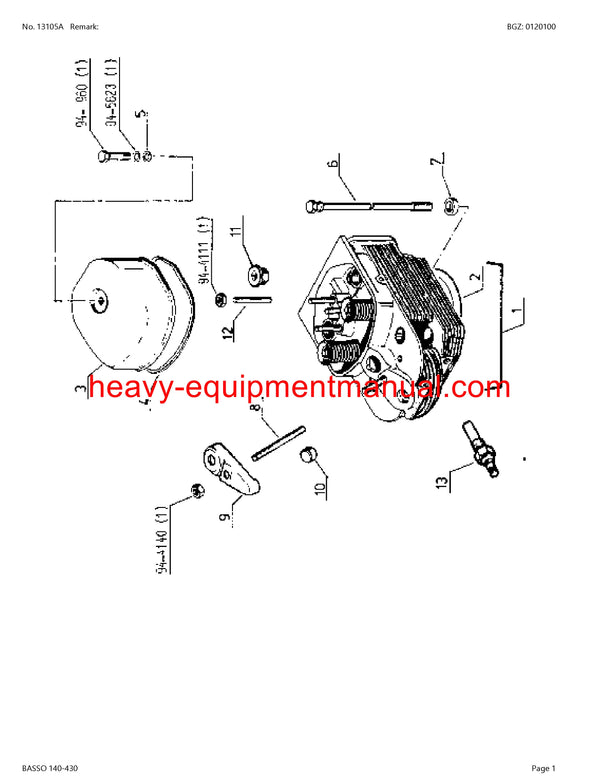 Download Claas Basso 140-430 Tractor Parts Manual PDF CT74D0001 - CT74D3199