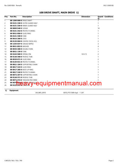 PDF Claas 760 750 740 Cargos Self Loading Wagon Parts Manual Download PDF Claas 760 750 740 Cargos Self Loading Wagon Parts Manual Download