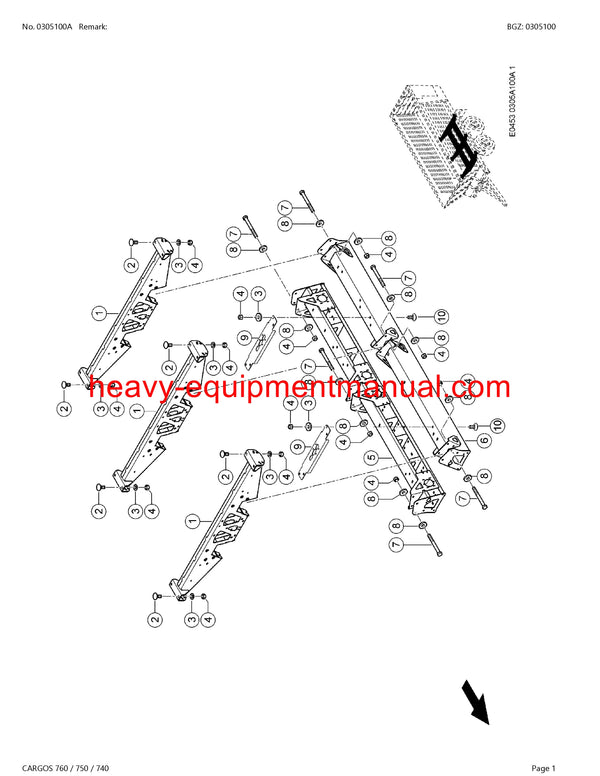 PDF Claas 760 750 740 Cargos Self Loading Wagon Parts Manual Download