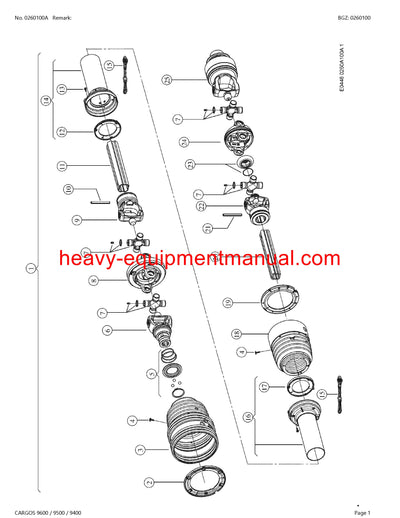 Download Claas Cargos 9600, 9500, 9400 Self Loading Wagon Parts Manual SN 99401001-99409999