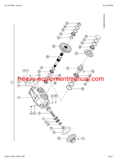 Download Claas Cargos 9600, 9500, 9400 Self Loading Wagon Parts Manual SN 99401001-99409999