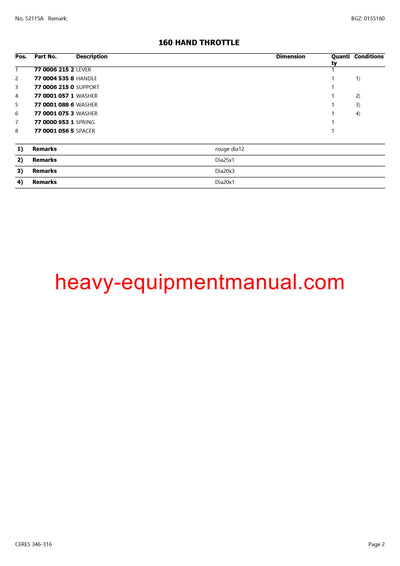 Download Claas Ceres 346-316 Tractor Parts Catalog Manual CT13400010-CT13409999
