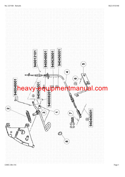 Download Claas Ceres 346-316 Tractor Parts Manual PDF CT13200010-CT13209999