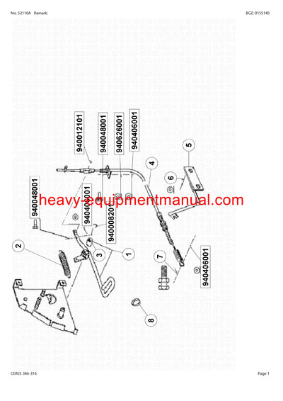 PDF Claas 346 - 316 Ceres Tractor Parts Manual Download