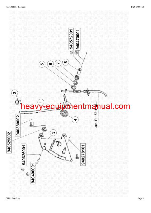 Download Claas Ceres 346-316 Tractor Parts Manual PDF CT13200010-CT13209999