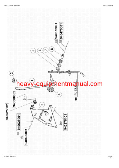 PDF Claas 346 - 316 Ceres Tractor Parts Manual Download