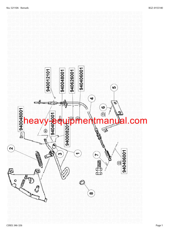 Download Claas Ceres 346-326 Tractor Parts Catalog Manual