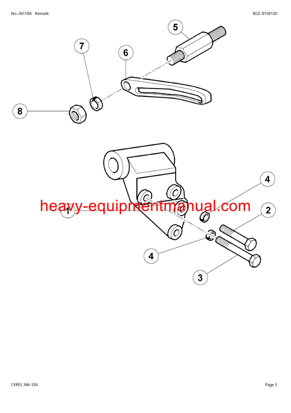 Download Claas Ceres 346-326 Tractor Parts Catalog Manual