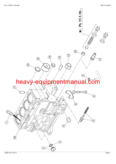  Download Claas Ceres 355-325 X Tractor Parts Catalog Manual PDF CT1040001-CT1041134
