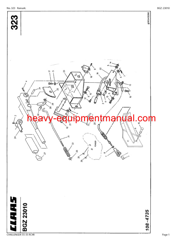 PDF Claas 55 - 35 RC98 Challenger Tractor Parts Manual Download