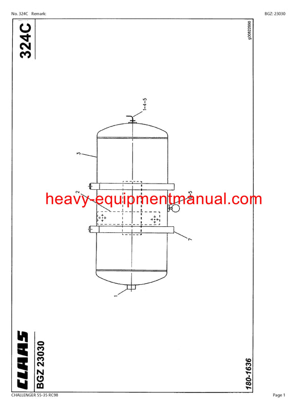 PDF Claas 55 - 35 RC98 Challenger Tractor Parts Manual Download