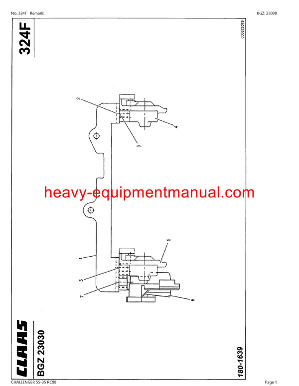 PDF Claas 55 - 35 RC98 Challenger Tractor Parts Manual Download