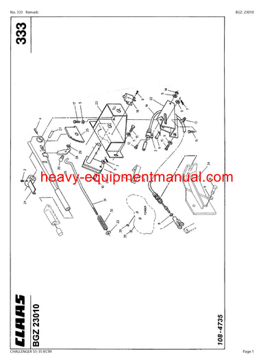 PDF Claas 55 - 35 RC99 Challenger Tractor Parts Manual Download