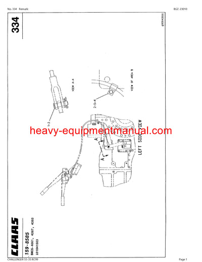 PDF Claas 55 - 35 RC99 Challenger Tractor Parts Manual Download