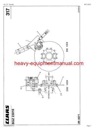 Download Claas Challenger 65 E Tractor Parts Manual PDF SN 79400001 - 79499999
