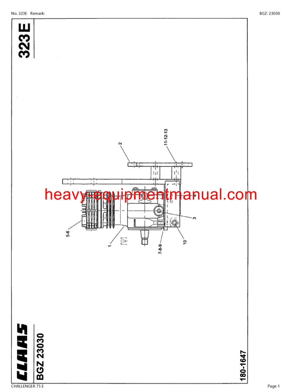 PDF Claas 75 E Challenger Tractor Parts Manual Download
