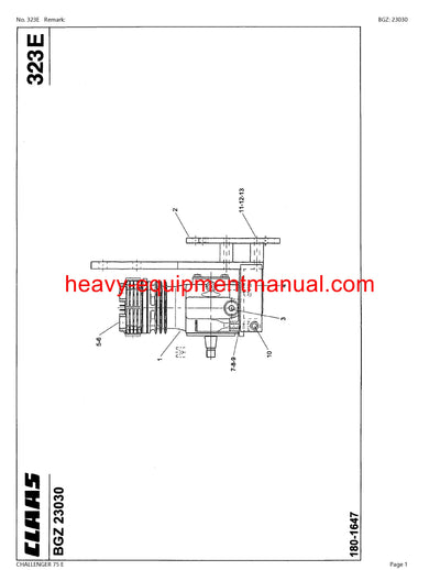 Download Claas Challenger 75 E Tractor Parts Manual PDF SN 79500001 - 79599999