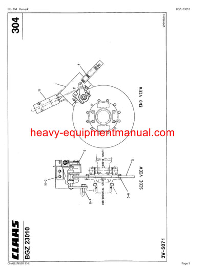 PDF Claas 95 E Challenger Tractor Parts Manual Download