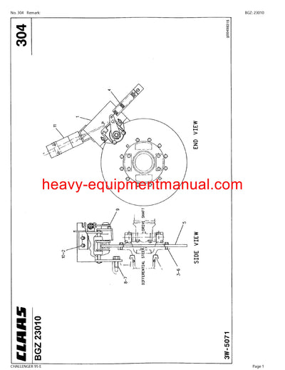 Download Claas Challenger 95 E Tractor Parts Manual PDF Sn 79700001 - 79799999