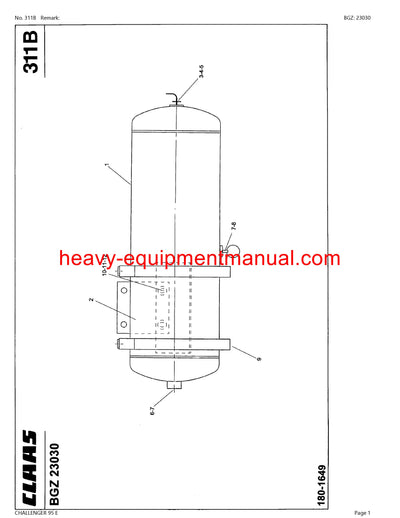 Download Claas Challenger 95 E Tractor Parts Manual PDF Sn 79700001 - 79799999