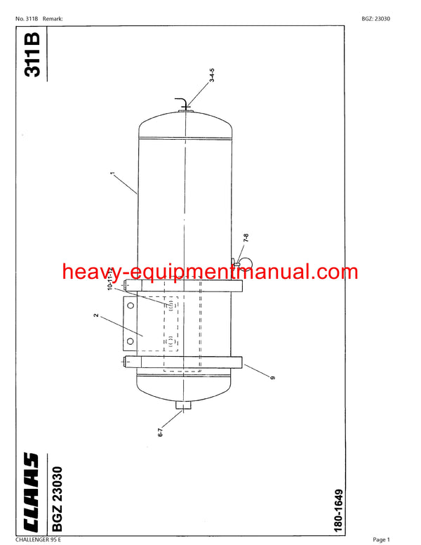 Download Claas Challenger 95 E Tractor Parts Manual PDF Sn 79700001 - 79799999