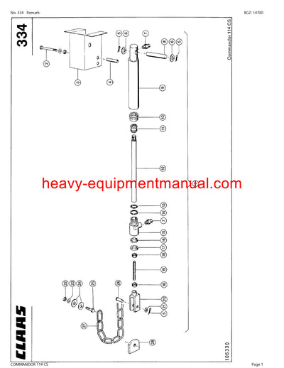 PDF Claas 114 CS Commandor Combine Parts Manual Download