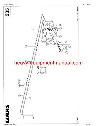 PDF Claas 114 CS Commandor Combine Parts Manual Download