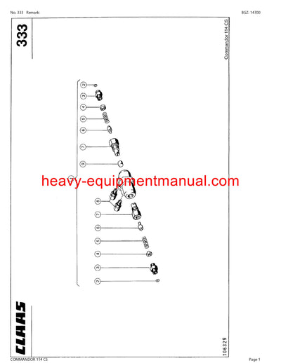 Download Claas Commandor 114 CS Combine Parts Catalog Manual