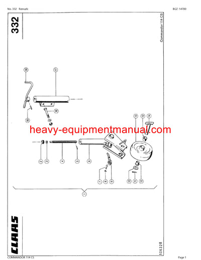 PDF Claas 114 CS Commandor Combine Parts Manual Download