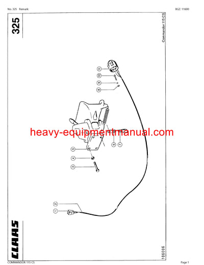 Download Claas Commandor 115 Cs Combine Parts Catalog Manual
