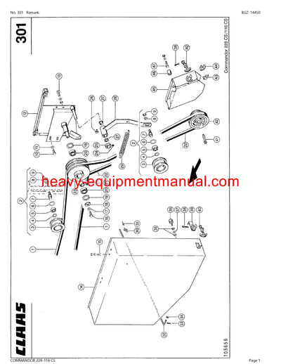 PDF Claas 228 - 116 CS Commandor Combine Parts Manual