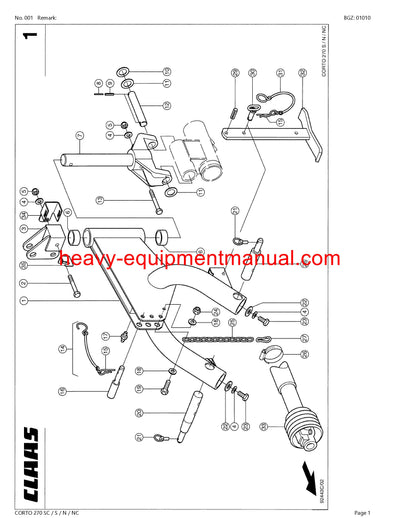 Download Claas Cort0 270SC S N NC Mower Parts Manual PDF Sn 34901001-64999999