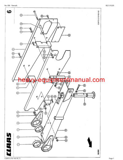 Download Claas Corto 210-165 N S Mower Parts Manual PDF 38200001-38299999