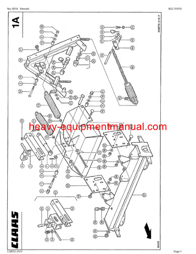 Download Claas Corto 210 F Mower Parts Manual PDF 34201001-34299999