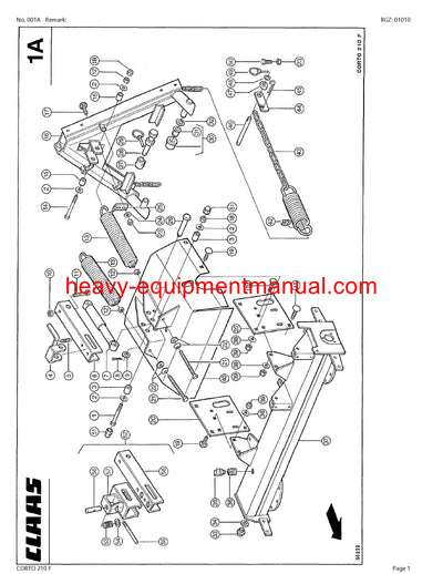PDF Claas 210 F Corto Mower Parts Manual Download
