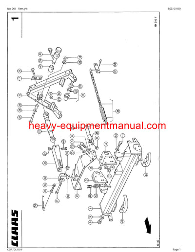 PDF Claas 210 F Corto Mower Parts Manual Download