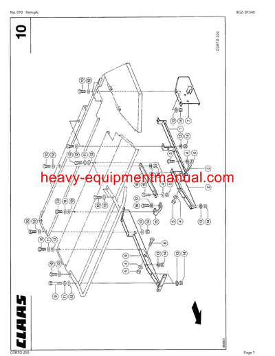 PDF Claas 250 Corto Mower Parts Manual Download